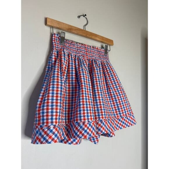 NEW Hunter Bell Smocked Waistband Loose Fit Jemma Short Gingham Size: XS - Picture 3 of 7